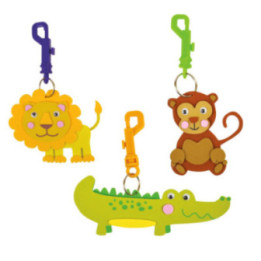 Kit - Je crée mon porte-clés - Animaux de la savane - Lion - Singe - Crocodile
