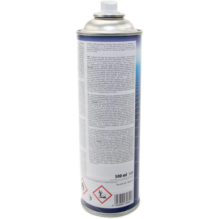 4 bombes de protection bas de caisse - 500 ml - Presto + pistolet professionnel pour bombe de peinture