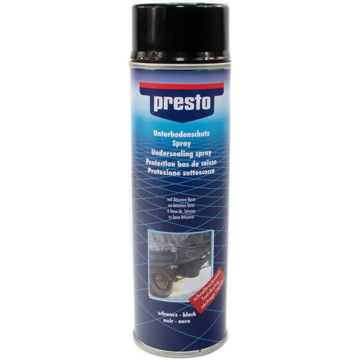 Bombe de protection bas de caisse - 500 ml - Presto + pistolet professionnel pour bombe de peinture