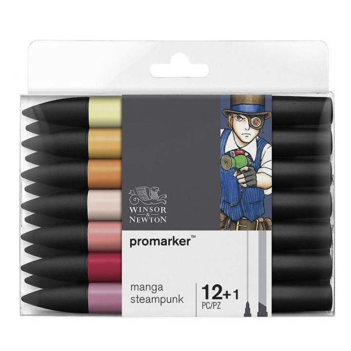 Feutres - Promarker - 12 couleurs - Manga Steampunk - Winsor et Newton - Dessin - Illustration