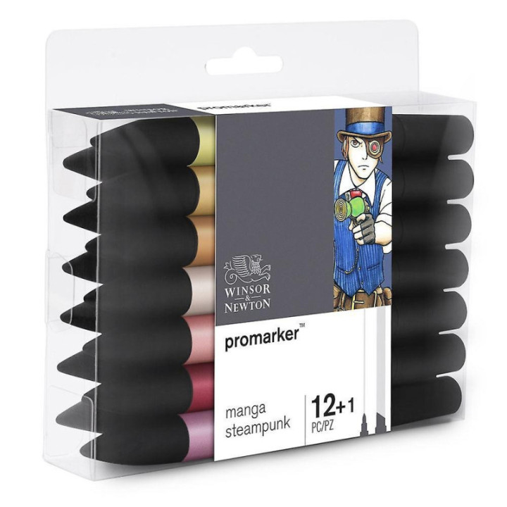Feutres - Promarker - 12 couleurs - Manga Steampunk - Winsor et Newton - Dessin - Illustration