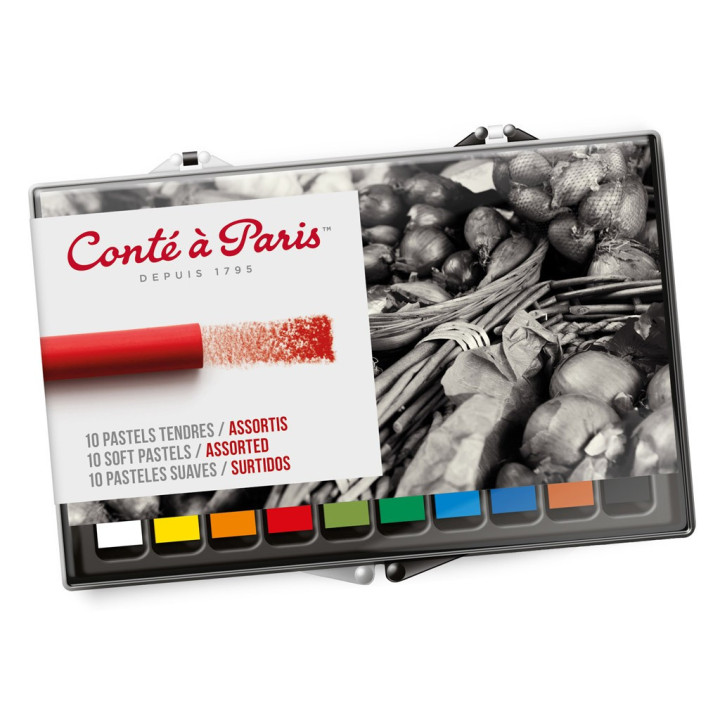 Pastels - Tendres - Boîte de 10 couleurs - Conté A Paris - Dessin - Esquisse