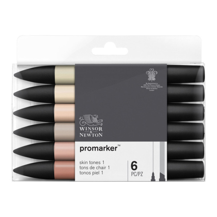 Feutres - Promarker - 6 couleurs - Tons chair - Winsor et Newton - Dessin - Illustration