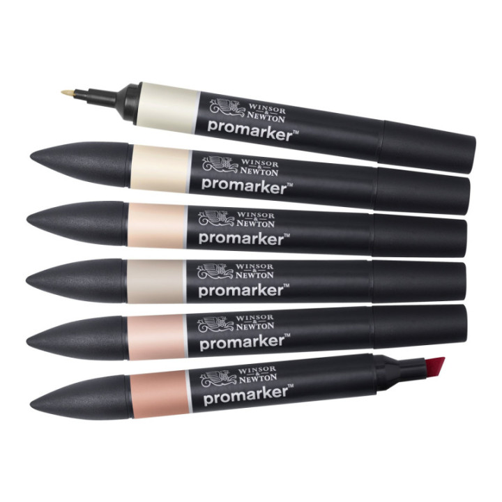 Feutres - Promarker - 6 couleurs - Tons chair - Winsor et Newton - Dessin - Illustration