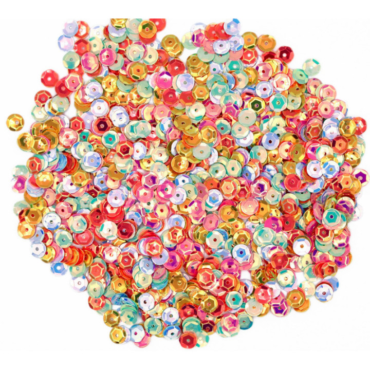 Sequins - Paillettes - Rond - 6 mm diamètre - Loisirs créatifs - 100g