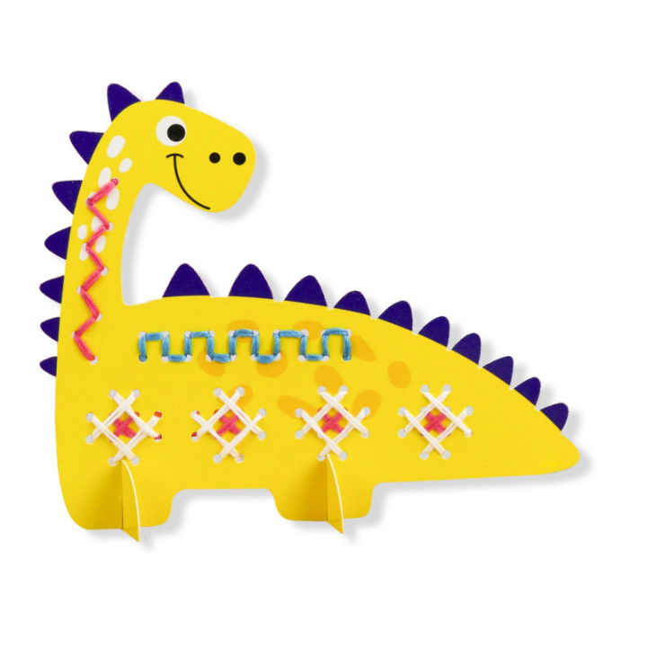 Kit initiation au point de croix - Dinosaure - Activité manuelle enfant - CTOP