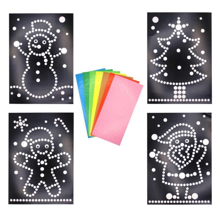 Gommettes - Noël - Cartes à gommettes - Père noël - Sapin de noël - CTOP