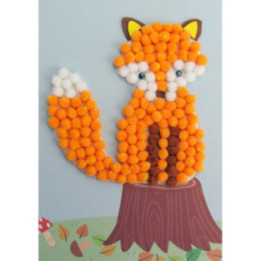 Tableau en pompons - Activité pour enfant - Renard