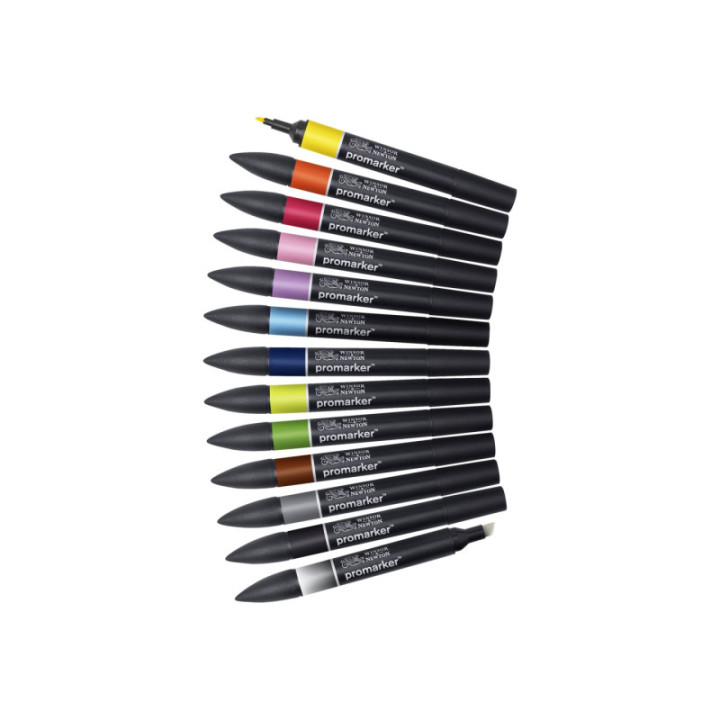 Feutres - Promarker - 12 couleurs - Winsor et Newton - Dessin - Illustration