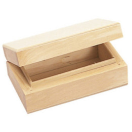 Boîte en bois - Avec couvercle - Rectangulaire - 10 x 6 x 3,7 cm - Personnalisable