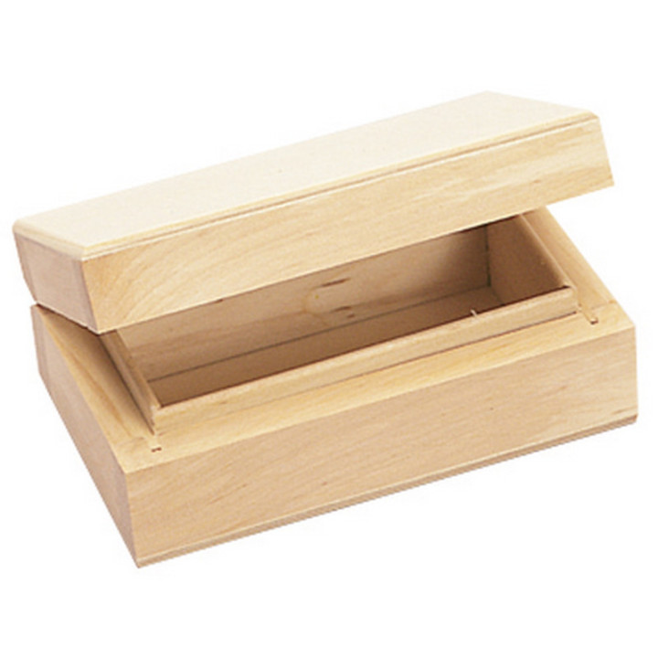 Boîte en bois - Avec couvercle - Rectangulaire - 10 x 6 x 3,7 cm - Personnalisable