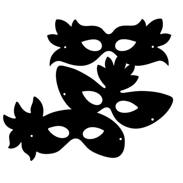 Masques de carnaval - A gratter et colorier - 22 x 15 cm - 4 modèles