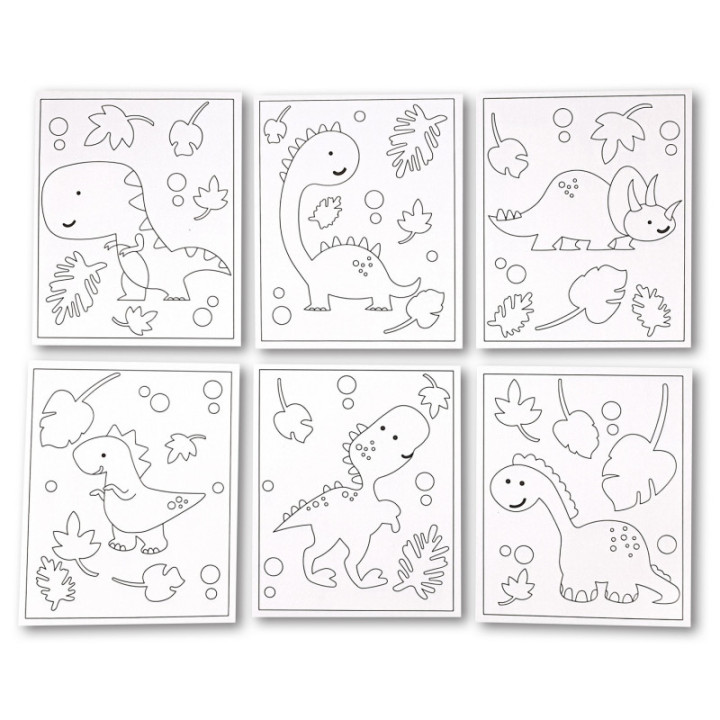Activités créatives enfant - Dinosaures - Cartes à colorier - CTOP