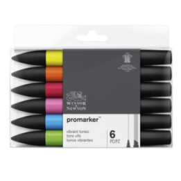 Feutres - Promarker - 6 couleurs vives - Winsor et Newton - Dessin - Illustration