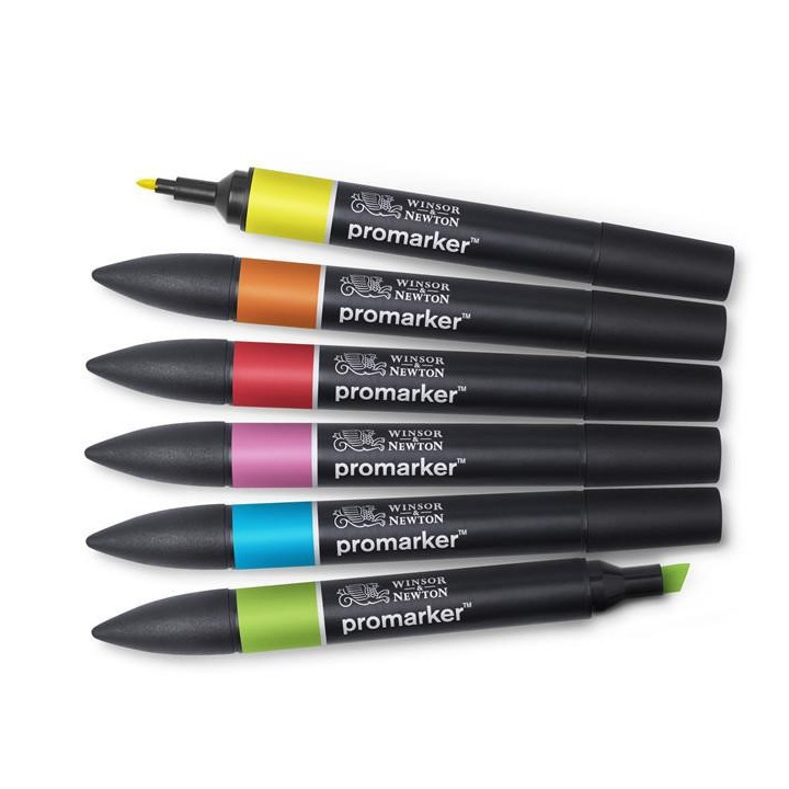 Feutres - Promarker - 6 couleurs vives - Winsor et Newton - Dessin - Illustration