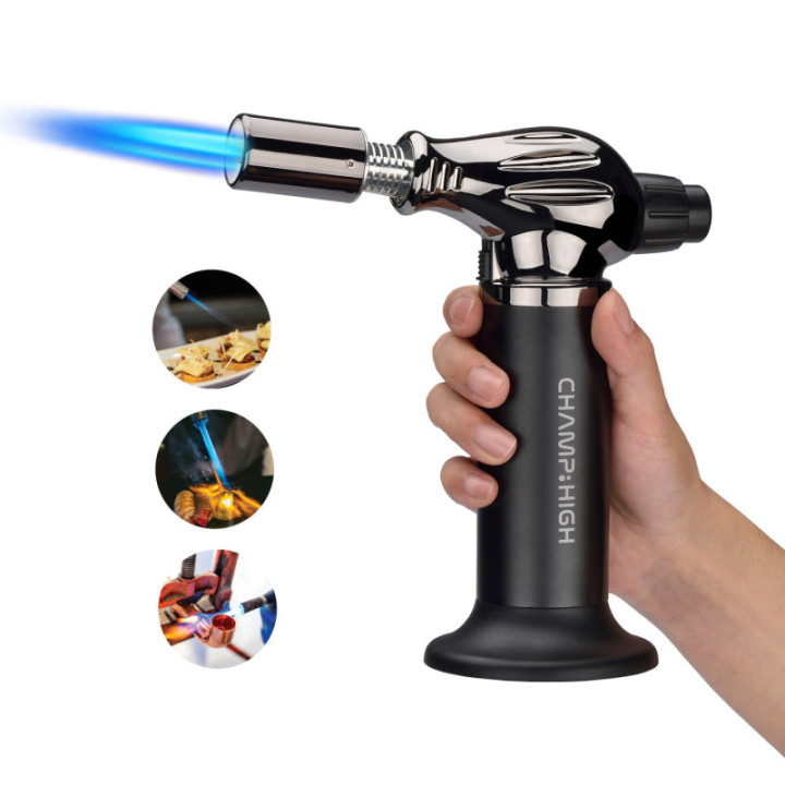 Chalumeau - Pâtisserie - Cuisine - Allume-feu - Barbecue - Noir - Rechargeable