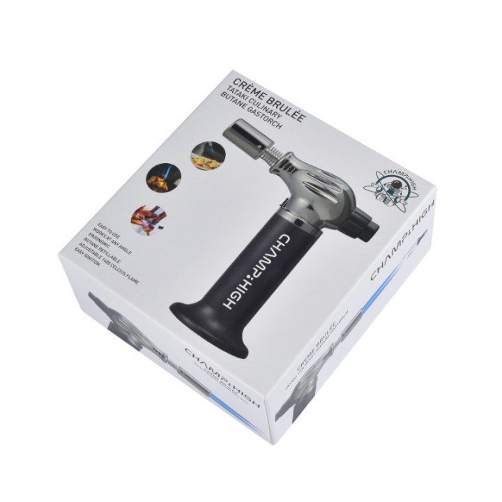 Chalumeau - Pâtisserie - Cuisine - Allume-feu - Barbecue - Noir - Rechargeable