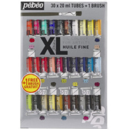 Peinture à l'huile - Fine - 30 tubes de 20 ml + 1 pinceau - Pébéo Studio XL