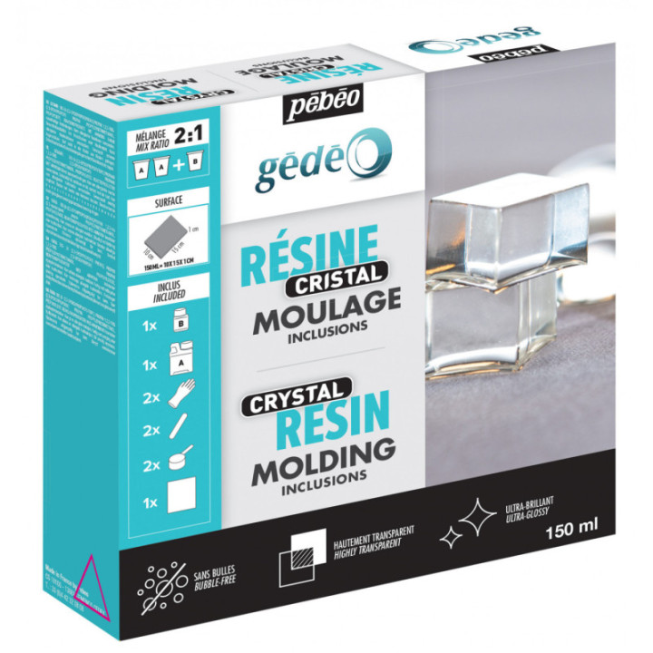Kit pour résine cristal - Résine époxy - Pébéo Cristal - Moulage - Coulage