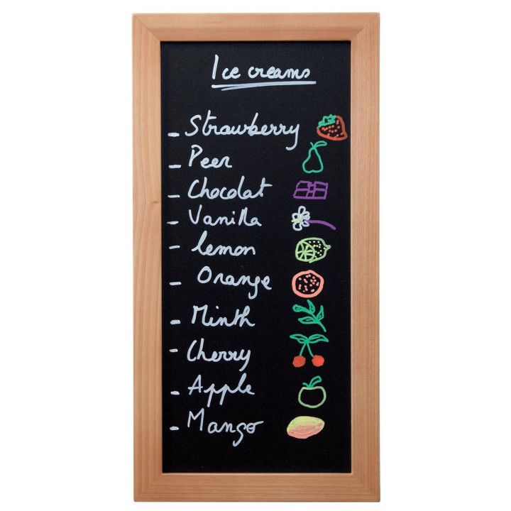 Tableau Ardoise Noire Gamme Woody 20X40 Cm + 1 Feutre-Craie Offert - Securit