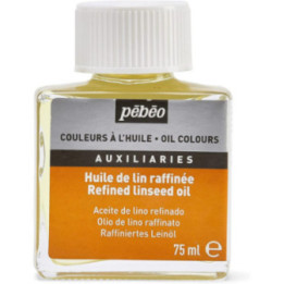 Huile de lin - Peinture à l'huile raffinée - Diluant - Pébéo - Flacon de 75ml