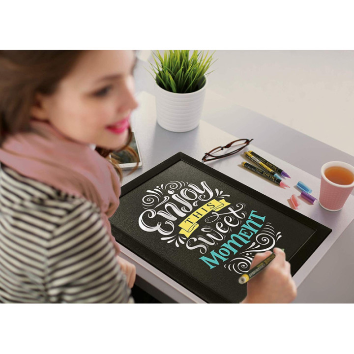 Tableau Ardoise Noire Woody 30X40 Cm + 1 Feutre-Craie Waterproof Offert - Securit