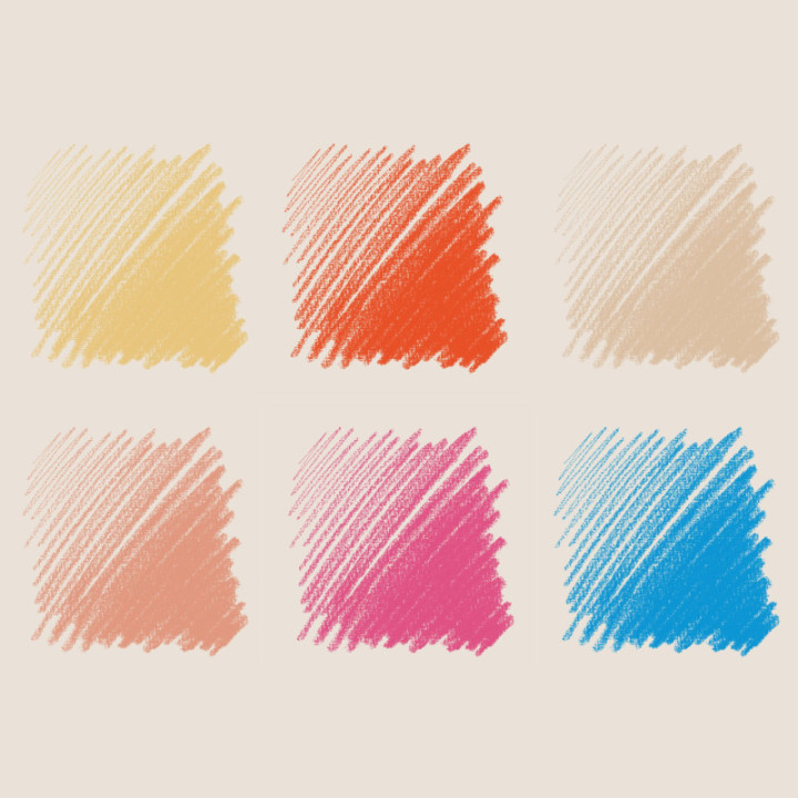 Crayons pastel - Assortiment 6 couleurs - Idéal pour portrait - Conté à Paris