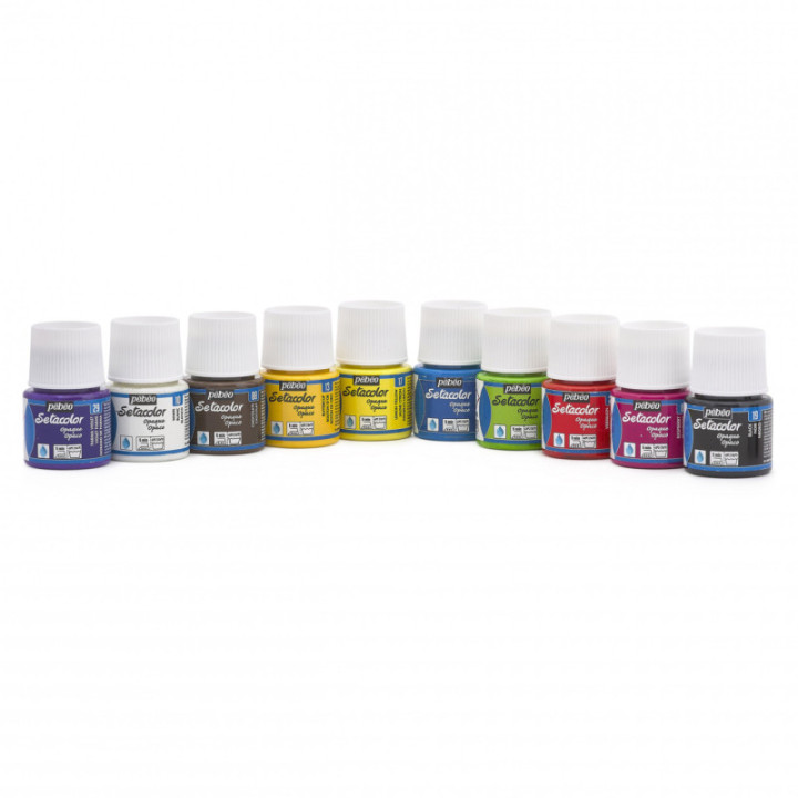 Peinture pour textile - Pébéo - Setacolor - Coffret de 10 pots de 10ml