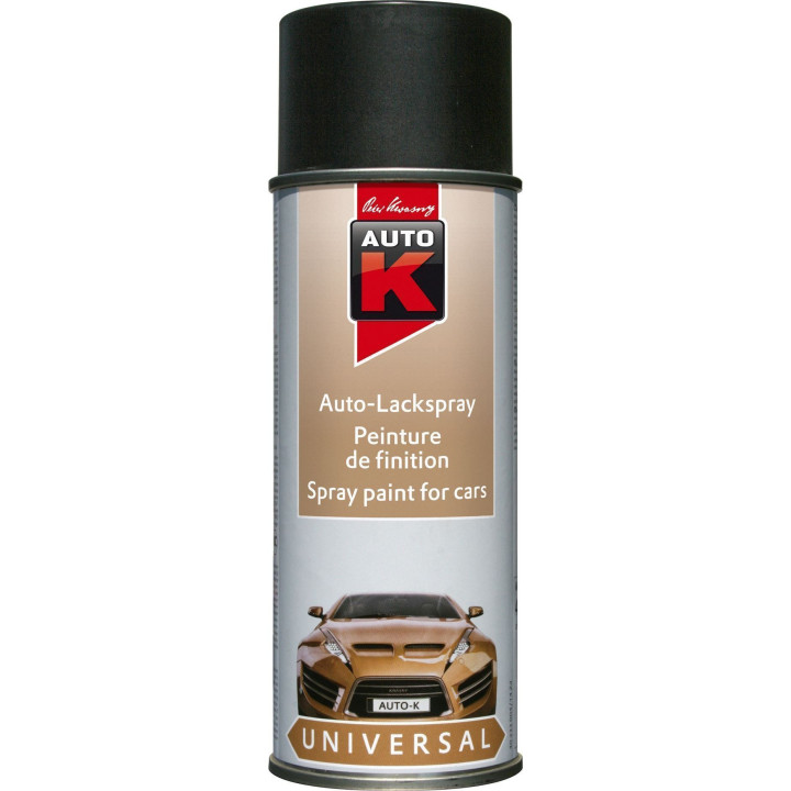Bombe de peinture - Noir mat - RAL 9005 - Carrosserie - Auto - Moto - Auto K