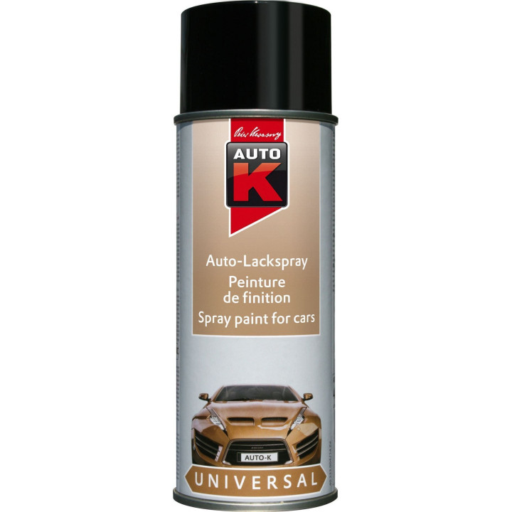 Bombe de peinture - Noir satiné - RAL 9005 - Carrosserie - Auto - Moto - Auto K
