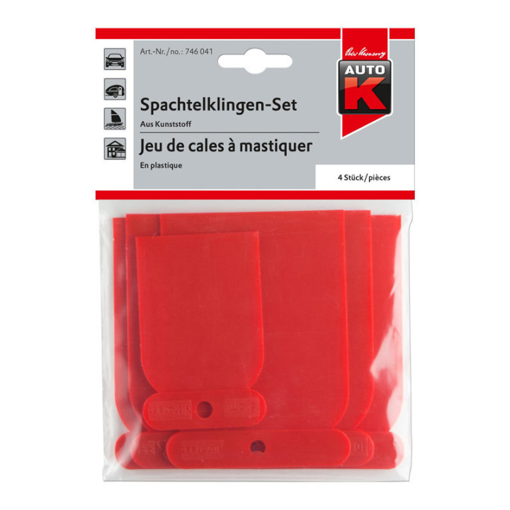 Cales à mastiquer - Pour appliquer le mastic - Assortiment de 4 tailles - Auto K
