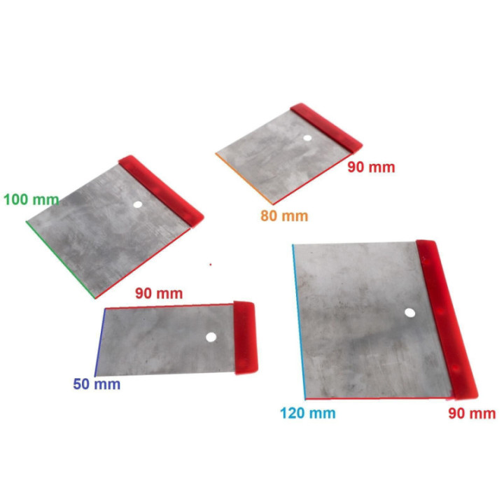 Cales à mastiquer en métal - Pour appliquer le mastic - Assortiment de 4 tailles - Auto K