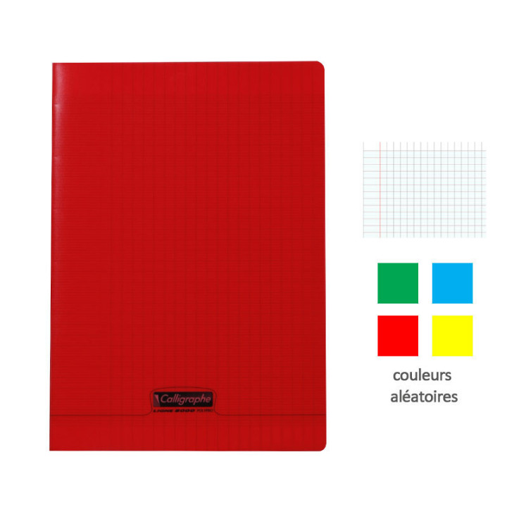 Cahier - 24x32(cm) - Grands carreaux - 96 pages - couverture en polypro - sans spirale - Clairefontaine