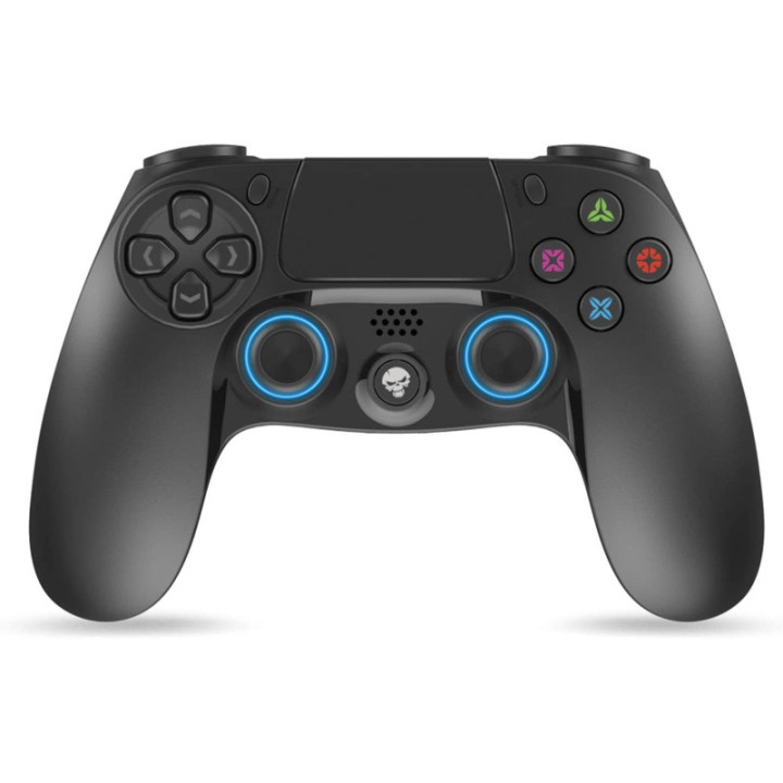 Manette pour Playstation 4 - Sans fil - Bluetooth - Rechargeable - USB - Noir et bleu