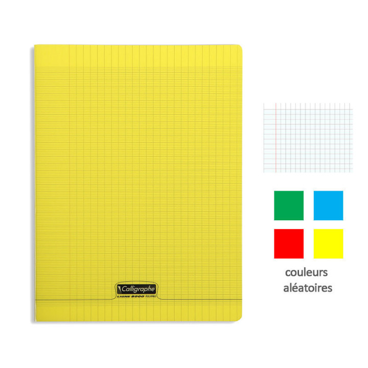 Cahier - 24x32(cm) - Grands carreaux - 96 pages - couverture en polypro - sans spirale - Clairefontaine