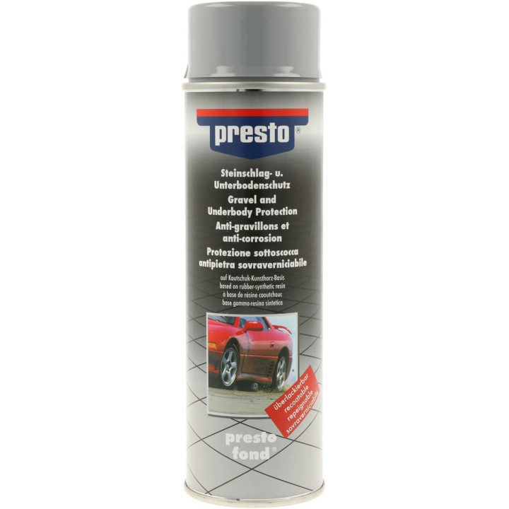 Bombe de peinture - Protection bas de caisse de voiture - Anti gravillons - Gris