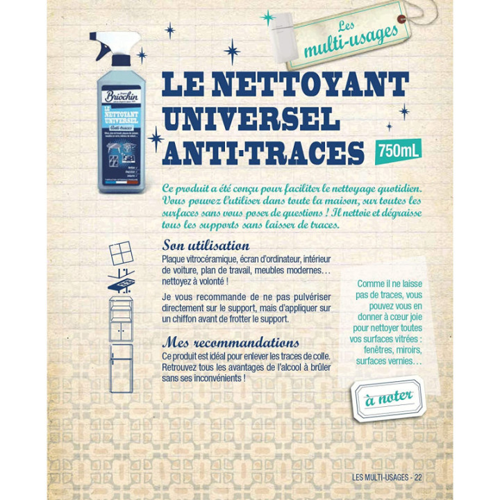 Produit nettoyant - Toutes surfaces - Anti-traces - Fabriqué en France - Briochin