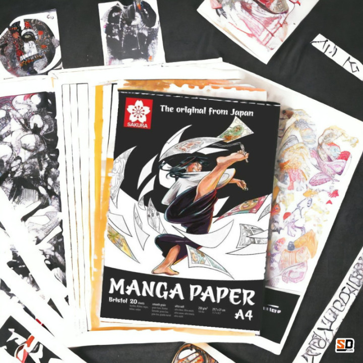 Bloc - A4 - Manga - Dessin - 20 feuilles - 250g - Grain lisse - Sakura