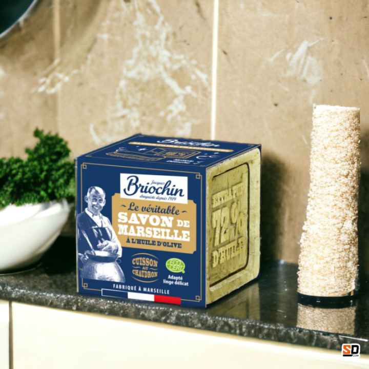 Véritable savon de Marseille - A l'huile d'olive - Produit naturel - Briochin