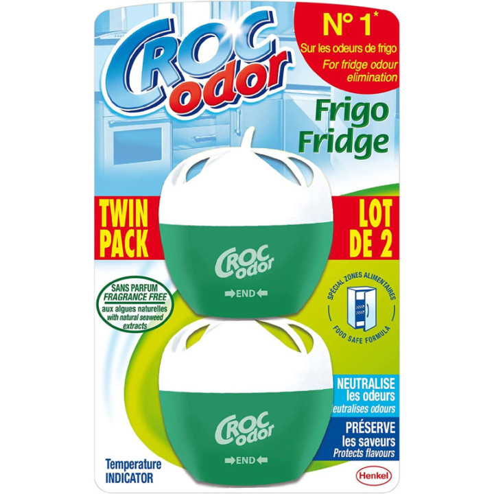 Désodorisant pour frigo - Sans parfum - 2 pièces - Croc Odor