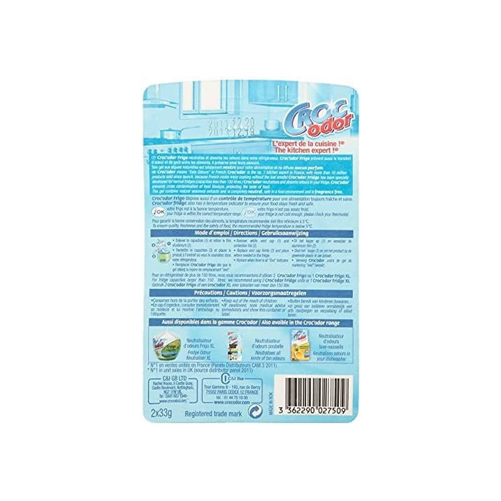 Désodorisant pour frigo - Sans parfum - 2 pièces - Croc Odor