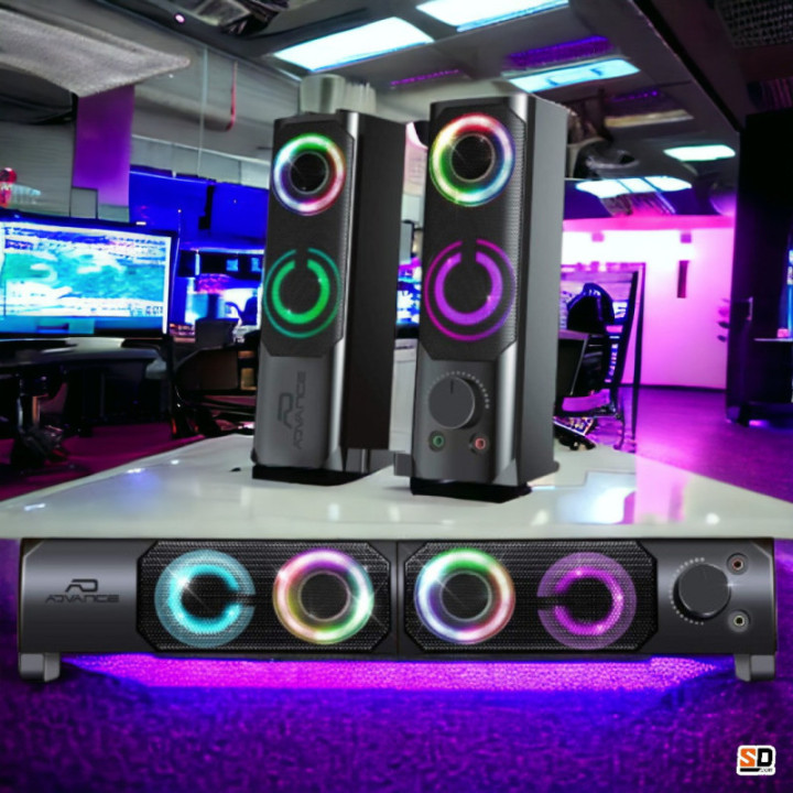 Enceintes - Barre de son - 2 en 1 - Lumineuse - RGB Rainbow - 6W - Advance