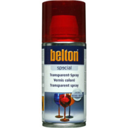 Bombe de vernis coloré - Rouge - Semi-transparent - Verre - Plastique - Belton - 150ml
