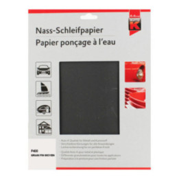 Papier abrasif - Ponçage à l'eau - Grain fin moyen P400 - 230x280mm - Auto K