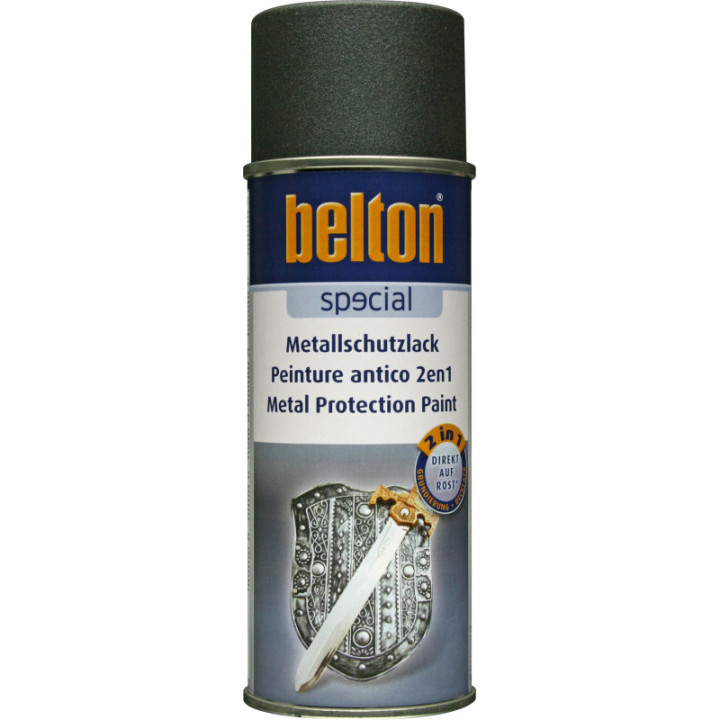 Bombe de peinture - Antirouille - Gris anthracite - 3 en 1 - Apprêt - Peinture - Finition - Belton