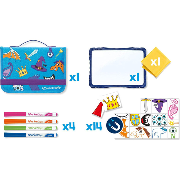 Jeux et dessins pour enfant - Mallette de voyage - Ardoise effaçable magnétique - Maped - Travel board