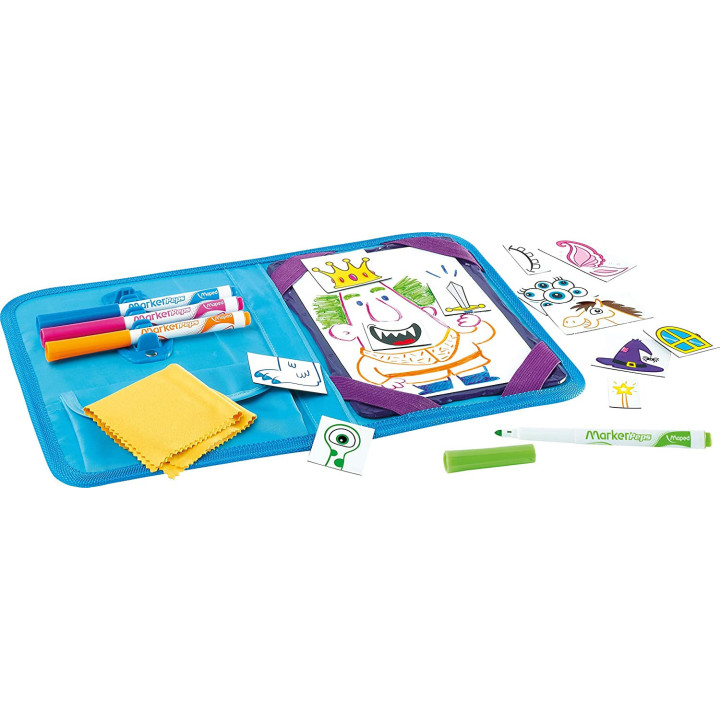 Jeux et dessins pour enfant - Mallette de voyage - Ardoise effaçable magnétique - Maped - Travel board
