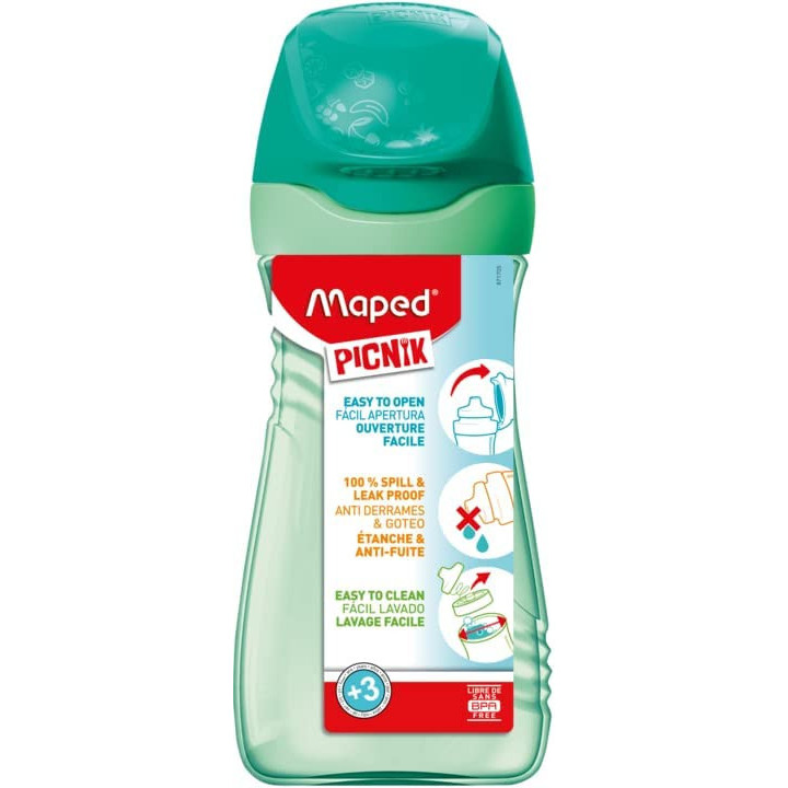 Gourde pour enfant - Vert - Plastique - Etanche - 430ml - Maped - Picnik Origins
