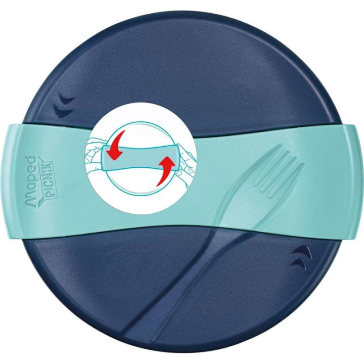 Grand bol déjeuner - Boîte à déjeuner - Lunch box - Bento - 3 compartiments - Bleu