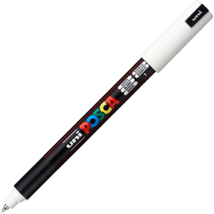 Marqueur Posca PC-1MR blanc | pointe extra-fine calibrée